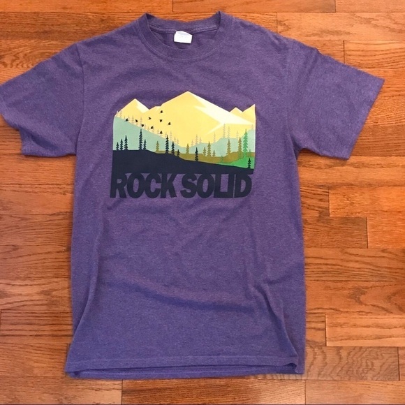 ROCK SOLID SHIRT PURPLE SMALL MOUNTAIN DEER CREEK - Picture 1 of 4